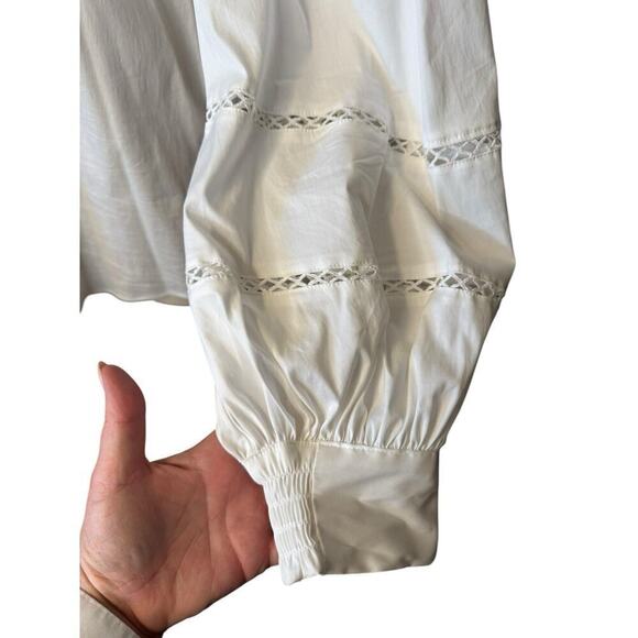 Chico's Size 3 US Size 16-18 Women's White Blouse Poplin Billow Sleeve - Picture 3 of 10